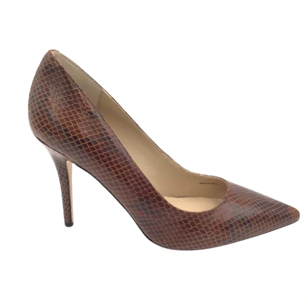 WHBM Chocolate Python Pumps SZ 7.5 - Picture 1 of 5